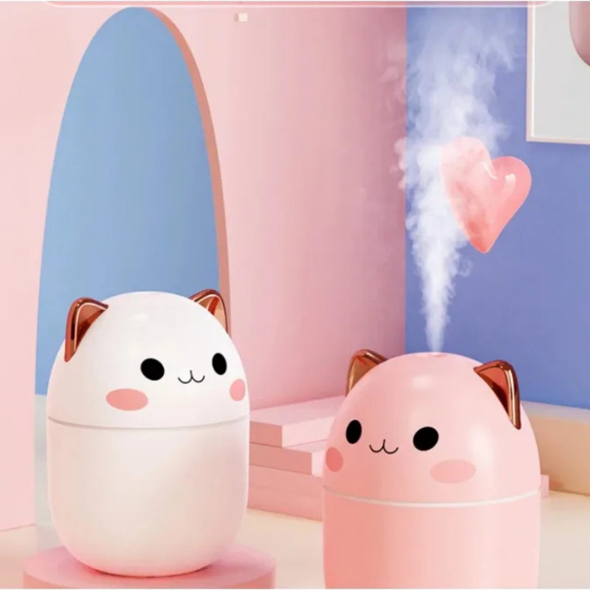 Diffuseurs Auralia rose et blanc en décor pastel et lumineux