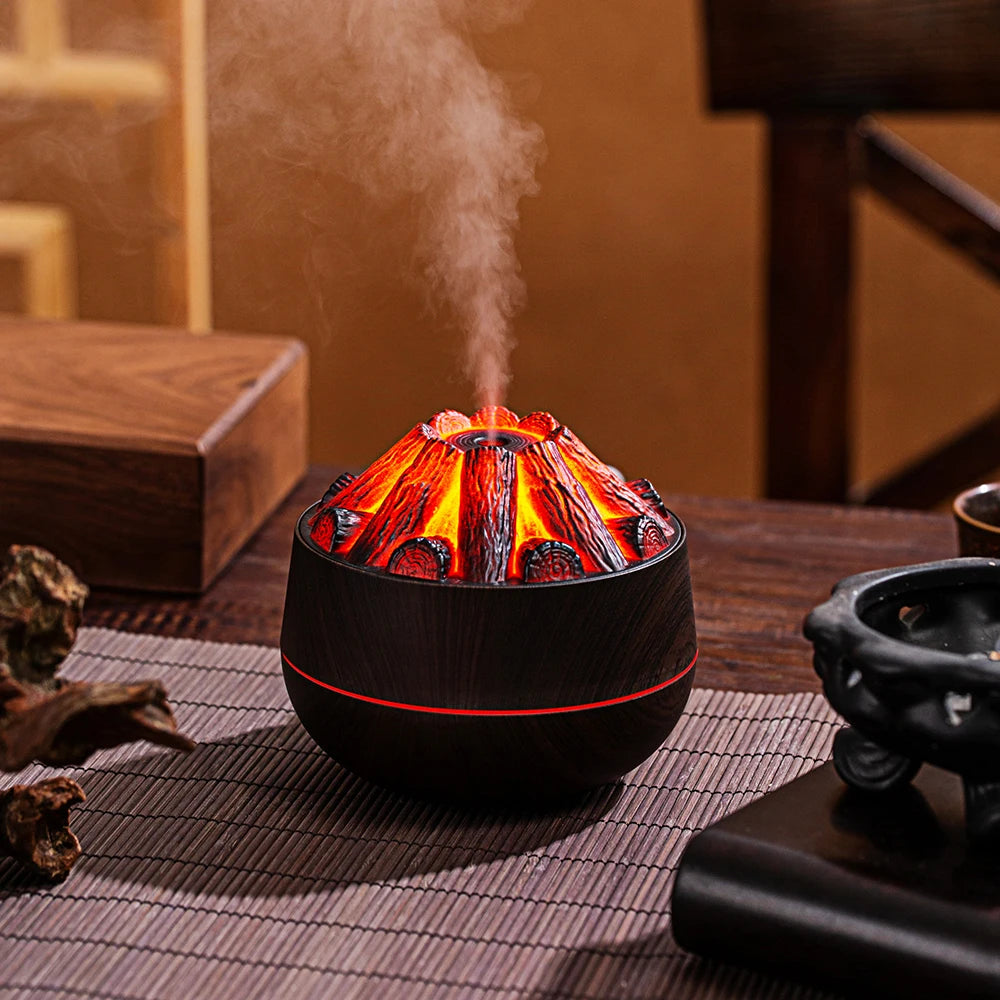 Diffuseur d’huiles essentielles Emberis sur table basse avec brume