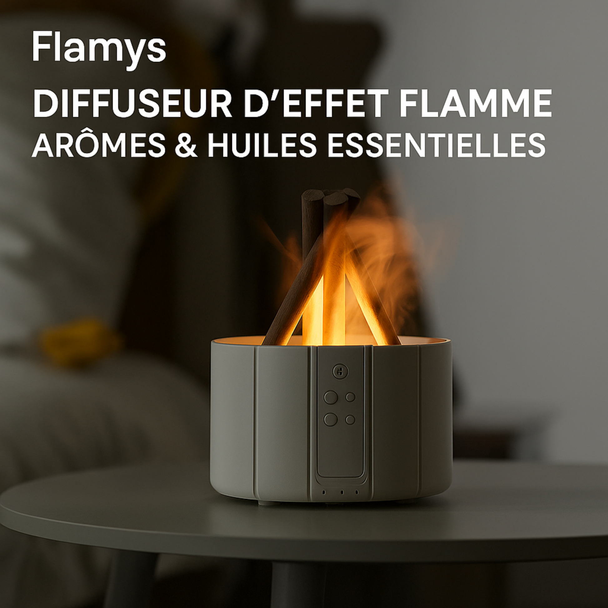 Diffuseur Flamys blanc avec éclairage LED 7 couleurs