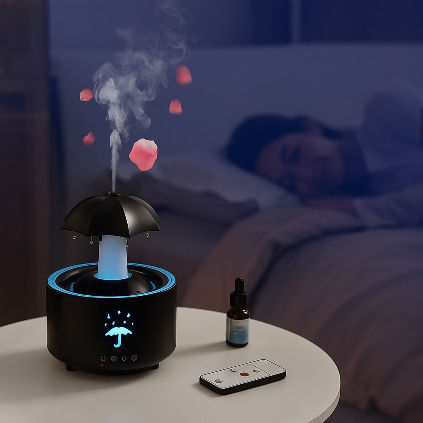 Diffuseur Oraya avec télécommande, lumière LED et brume