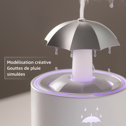 Diffuseur Oraya en ambiance minimaliste vue rapproché effet pluie