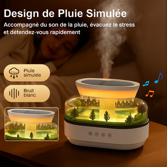 Diffuseur Raindrop avec lumière LED et bruit blanc intégré